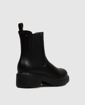 Santoni Black leather Chelsea boots WTEW72486NERHVRF