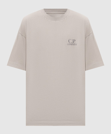 Grey T-shirt with logo print