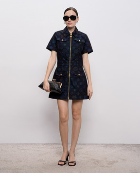 Casablanca Black Heatmap Patterned Denim Shirt Dress WSP26DR18901
