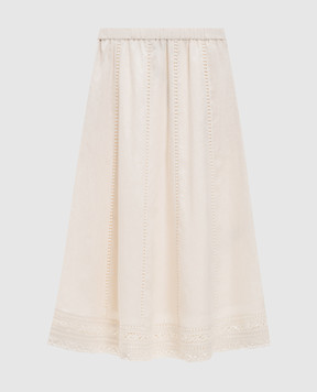 Max Mara Weekend GERGO ivory linen skirt with embroidery WKDGERGO