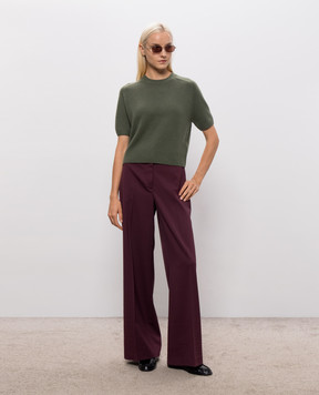 Allude Green cashmere short-sleeved sweater 26511152