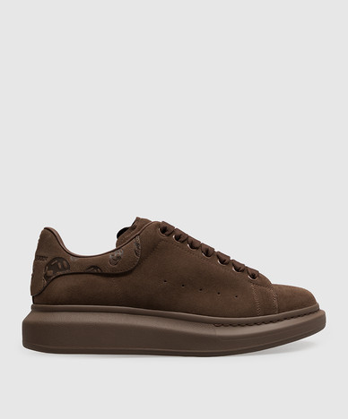 Brown suede oversized sneakers