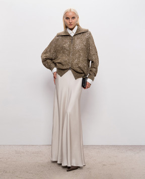 Brunello Cucinelli Ivory silk skirt MB179G4121