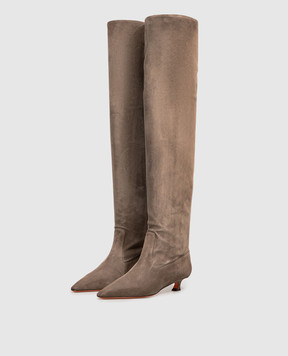Santoni Brown suede over-the-knee boots WSTI72408HI2SAEA