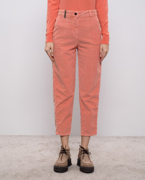 Peserico Pink corduroy pants P04524T303277