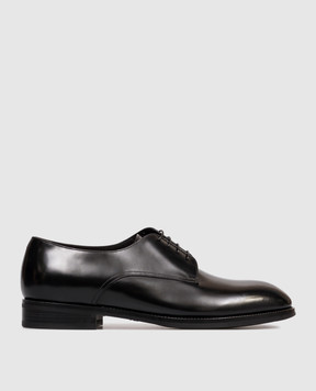 Santoni Black leather glossy derby shoes MCJG18597PI5HNTG