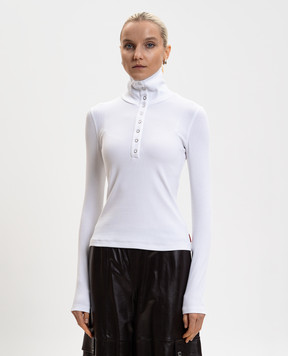 Max & Co ASTICE white ribbed polo shirt MCOASTICE