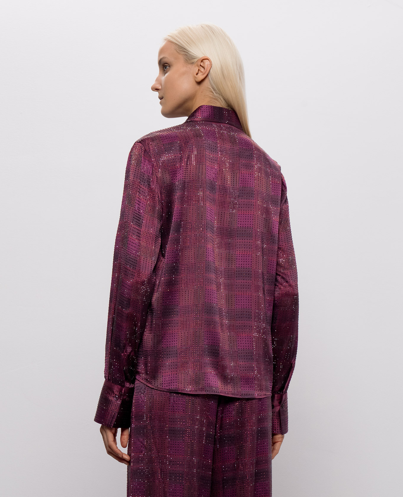 Pink silk blouse with crystals Ermanno Scervino 4