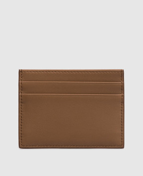 Dolce&Gabbana Brown leather cardholder with metal monogram BI0330AK274