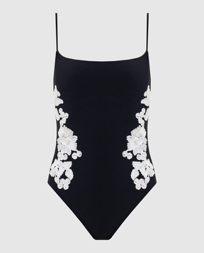 Simkhai Black Juniper swimsuit with appliqués 1269092SW