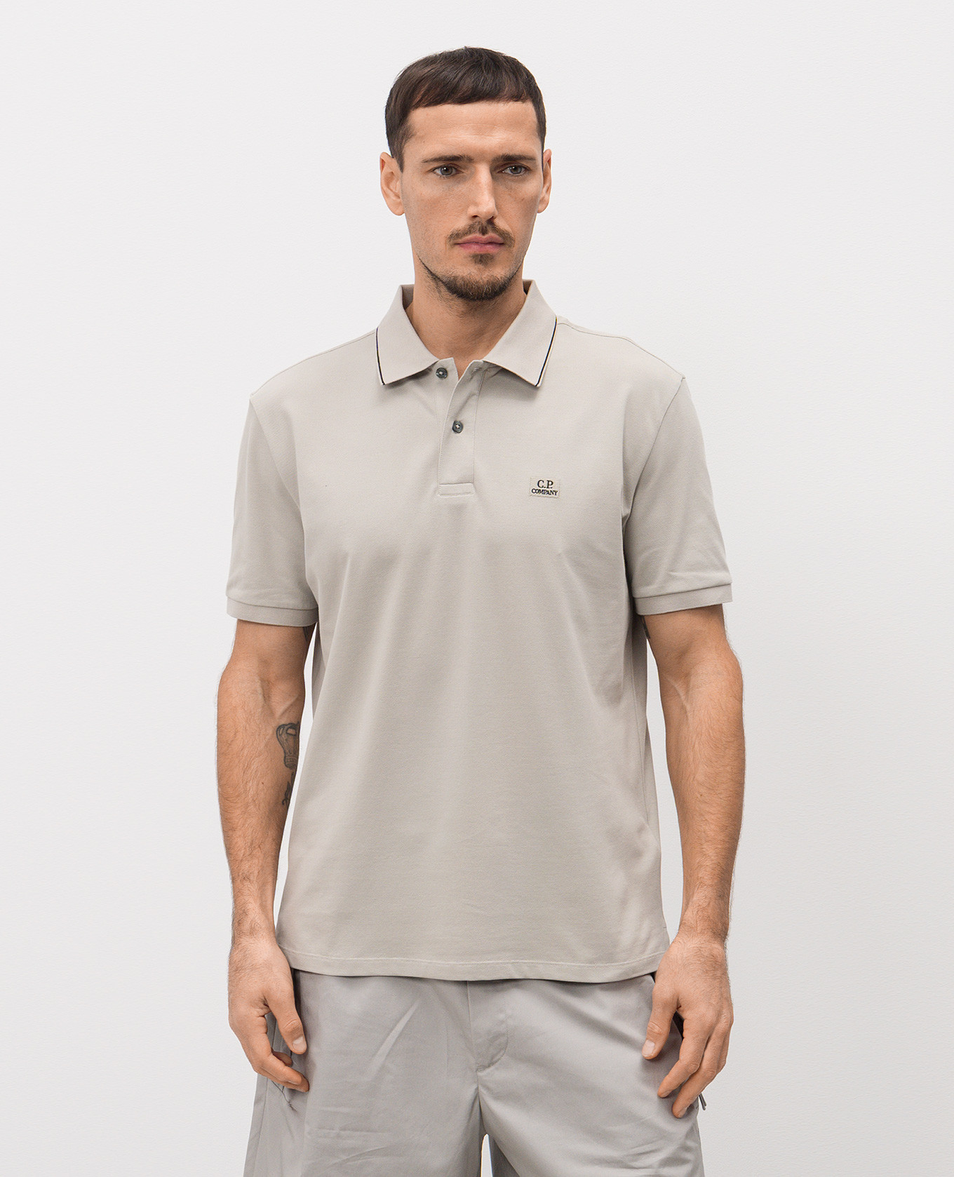 

Grey polo shirt with logo C.P. Company