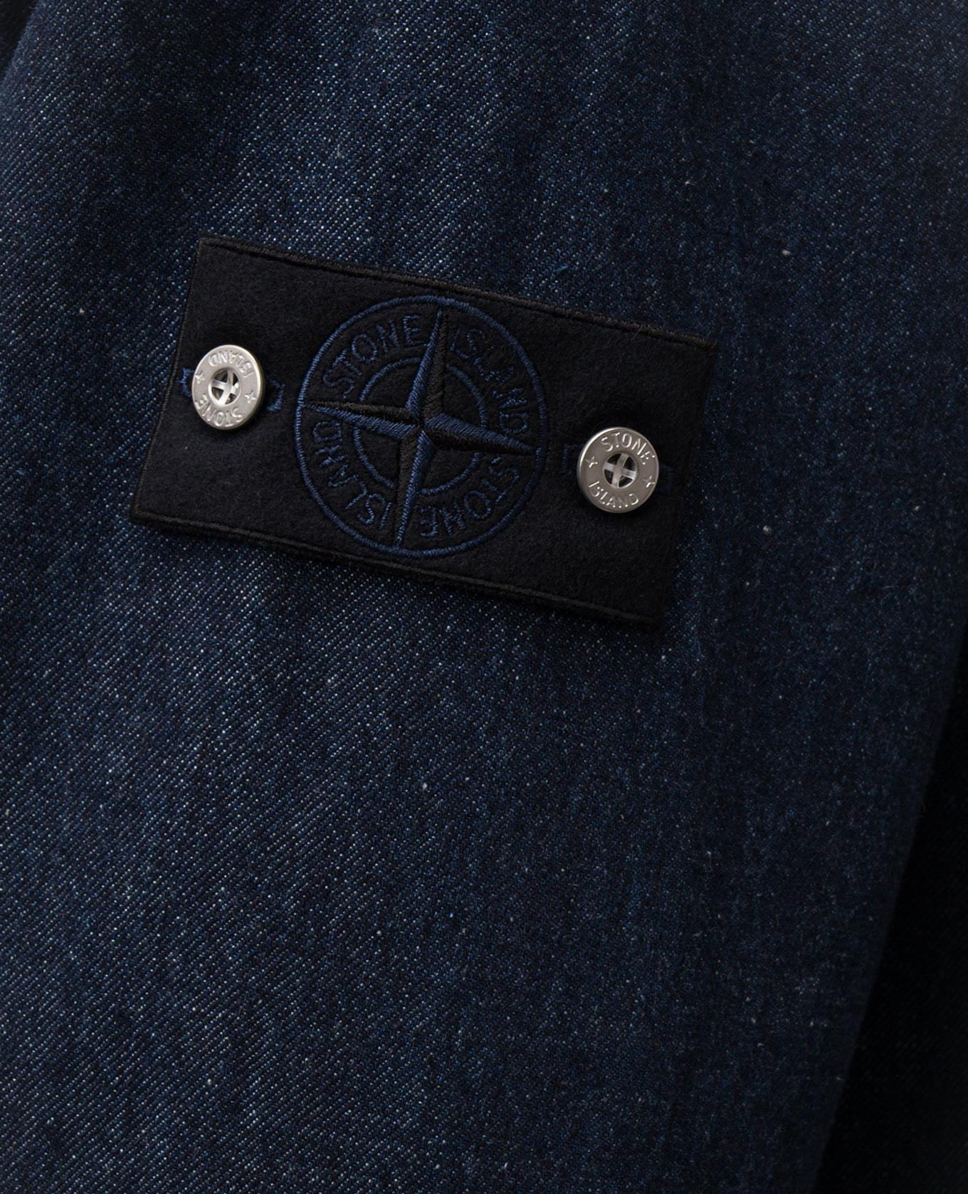 

Blue denim shirt with logo patch Stone Island