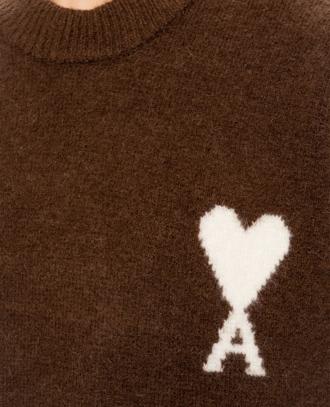Brown alpaca wool sweater Ami Paris 5