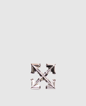 Off-White Silver mono earring in the shape of the Arrow emblem OMOD11RC99MET001