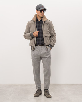 Brunello Cucinelli Gray checkered shirt MY6544008