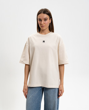 AMIRI Beige T-shirt with embroidered monogram AWTOJR1011