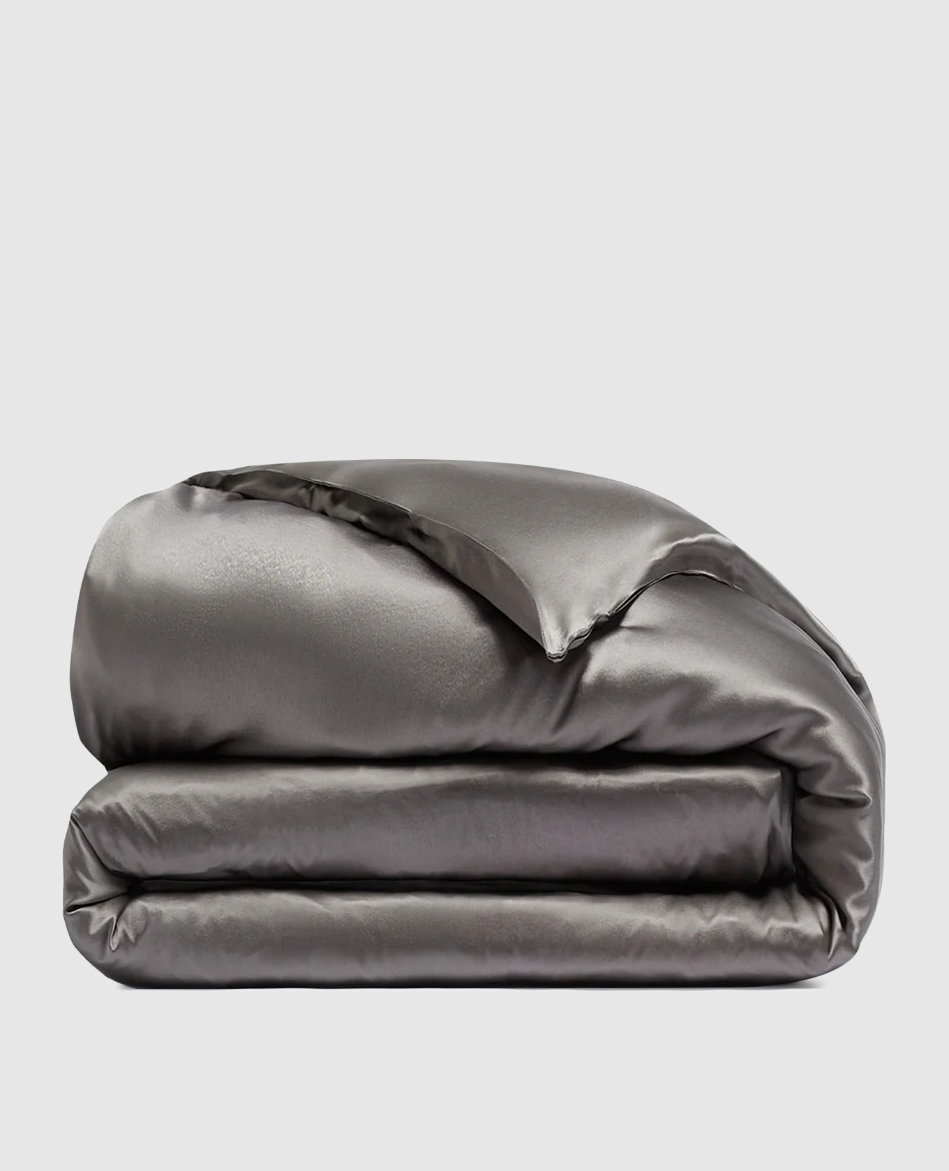 Gray silk duvet cover