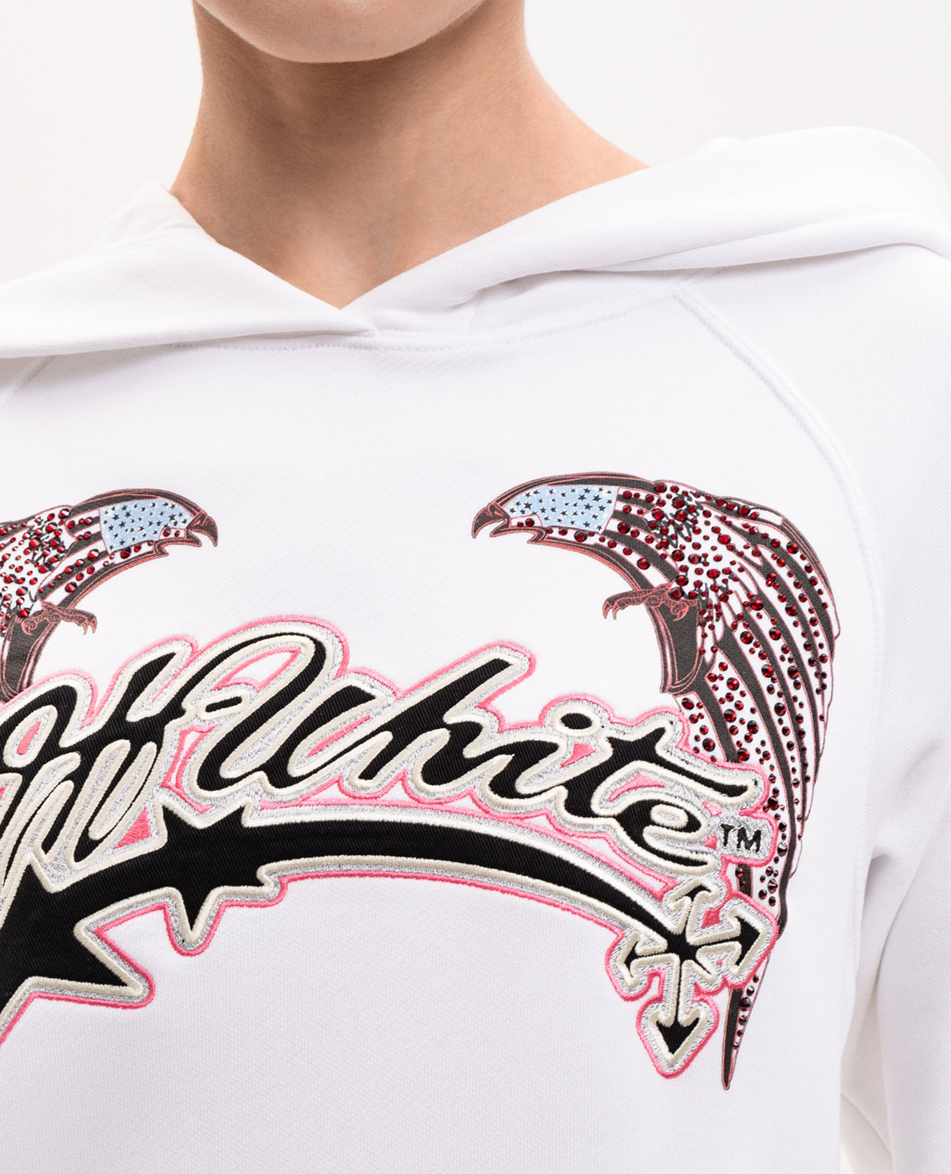 

Double Eagle white hoodie with Swarovski crystals Off-White