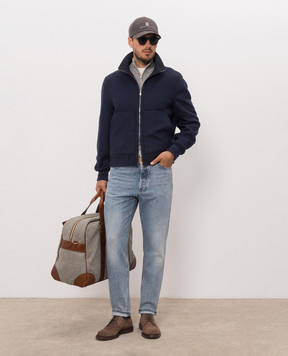 Brunello Cucinelli Blue reversible cashmere jacket MY4799802
