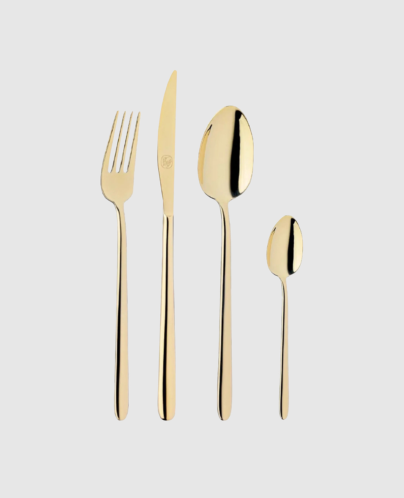 

Stiletto cutlery set Broggi 1818, Golden