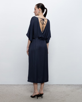 Peserico Blue dress with a monil chain E02382A01940