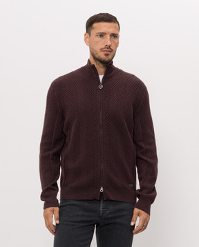 Stefano Ricci Burgundy cashmere cardigan K606430R30F26317