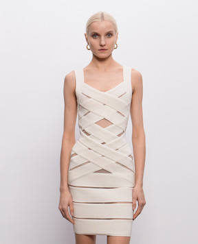 Balmain Ivory sequin sheath dress GF0R2369KJ84