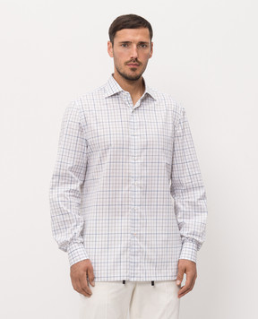 ISAIA White checkered shirt IM10TCC1180