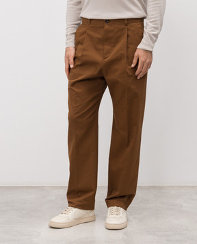 Valentino Brown pants with emblem 8V3RBO20ALS