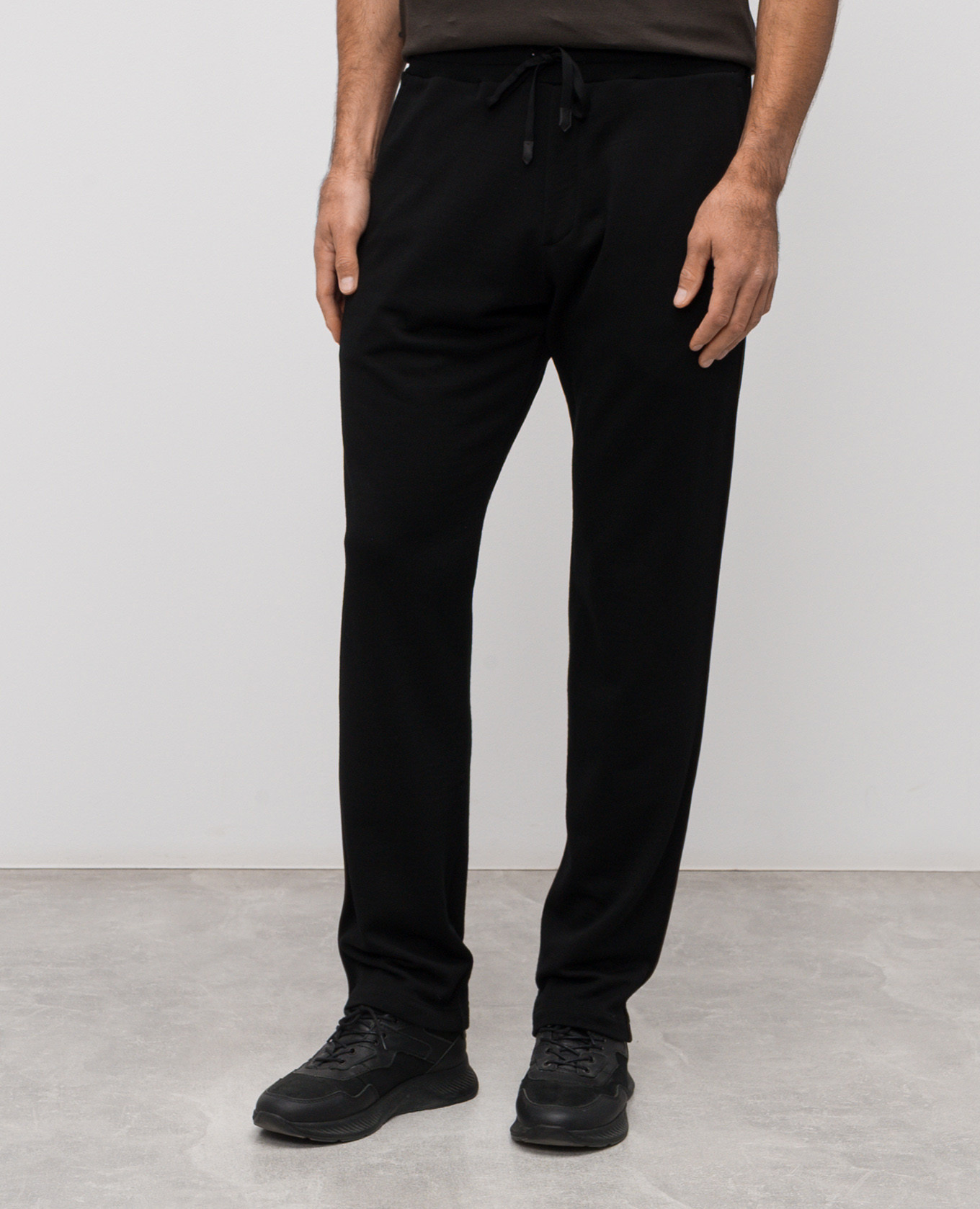 Black wool sweatpants Canali 3