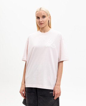 Off-White Pink T-shirt with logo print 44MAA120S26J00U