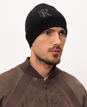 Stefano Ricci Black cashmere hat K606040CUFF26305