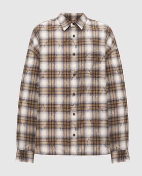 Juun.j Brown checkered shirt JC6264P50A