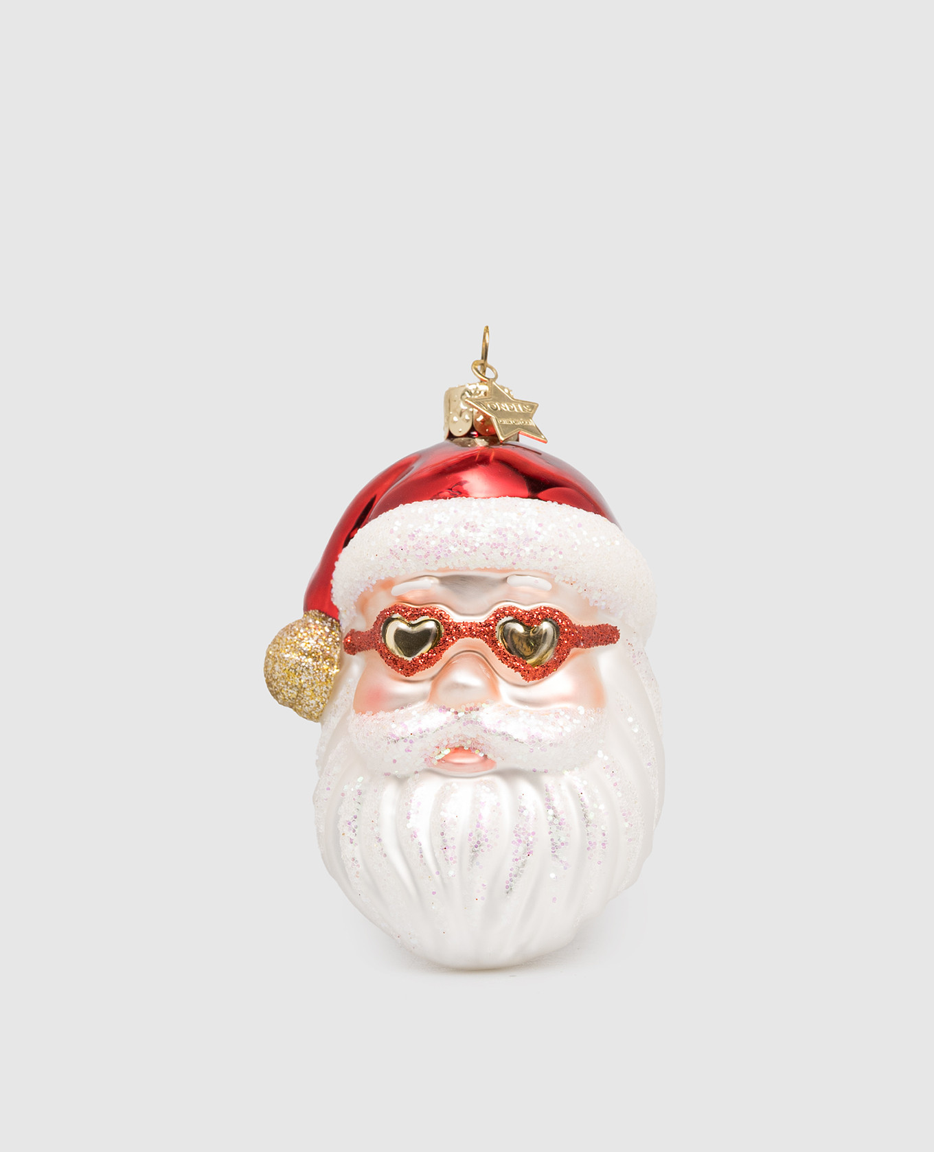 

Christmas tree toy Santa with Heart Glasses Vondels, White