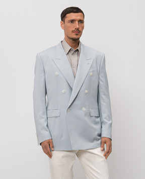 Dolce&Gabbana Blue double-breasted jacket G2WJ2TFU9AW