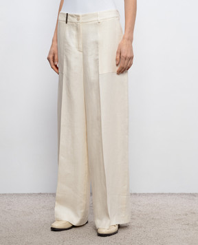 Peserico Ivory linen pants P0405602606