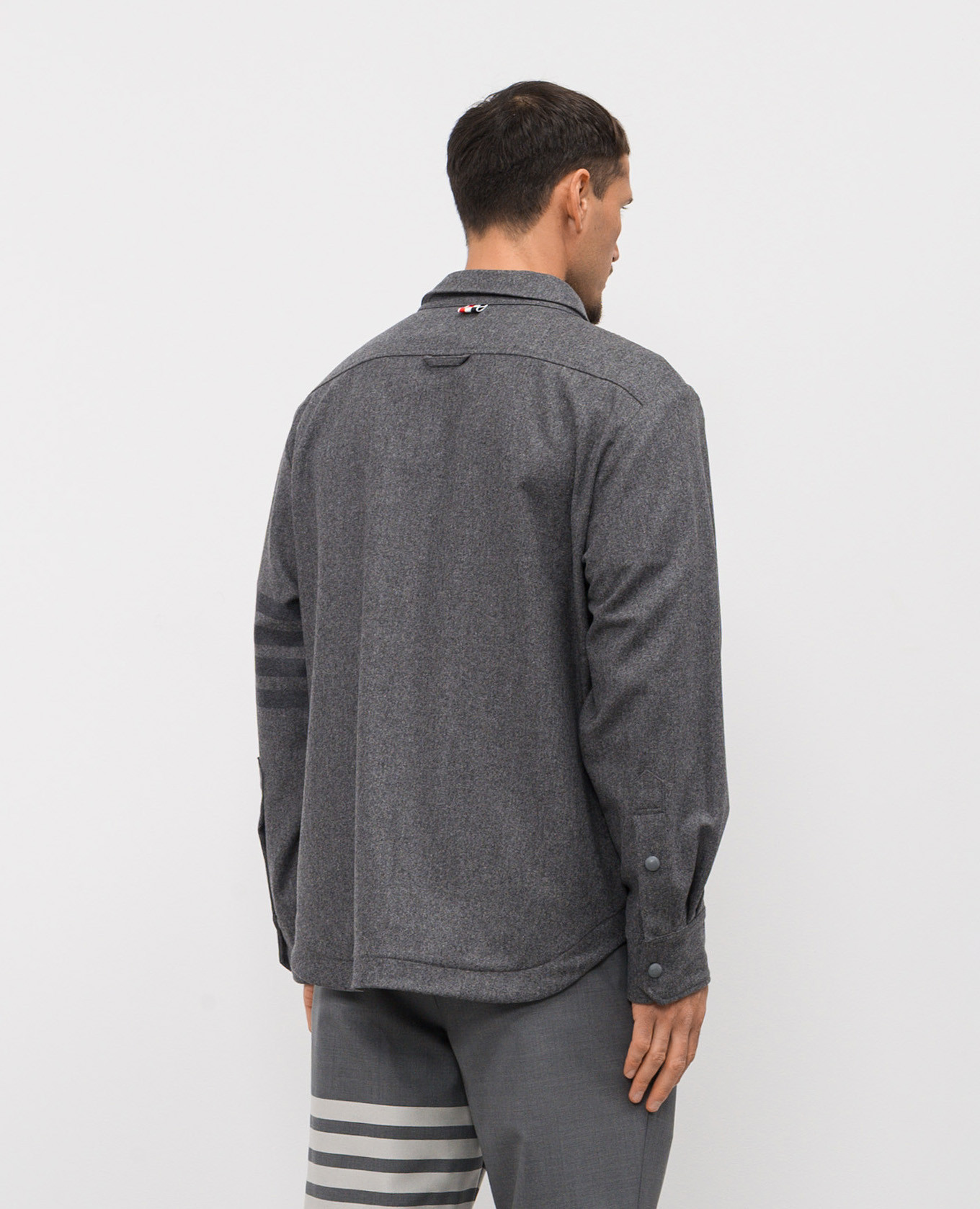 

Gray wool and cashmere shirt jacket Thom Browne, Grey