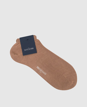 Bresciani Brown short cotton socks MP009RI0006BR
