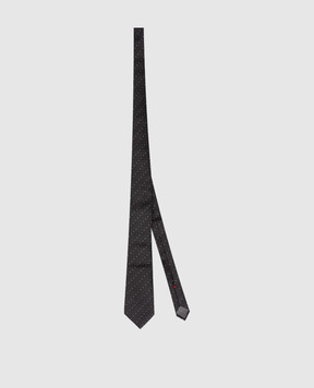 Brunello Cucinelli Black silk tie with woven pattern MR8840018