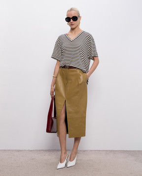 Khaite Beige striped Linda T-shirt 182691015