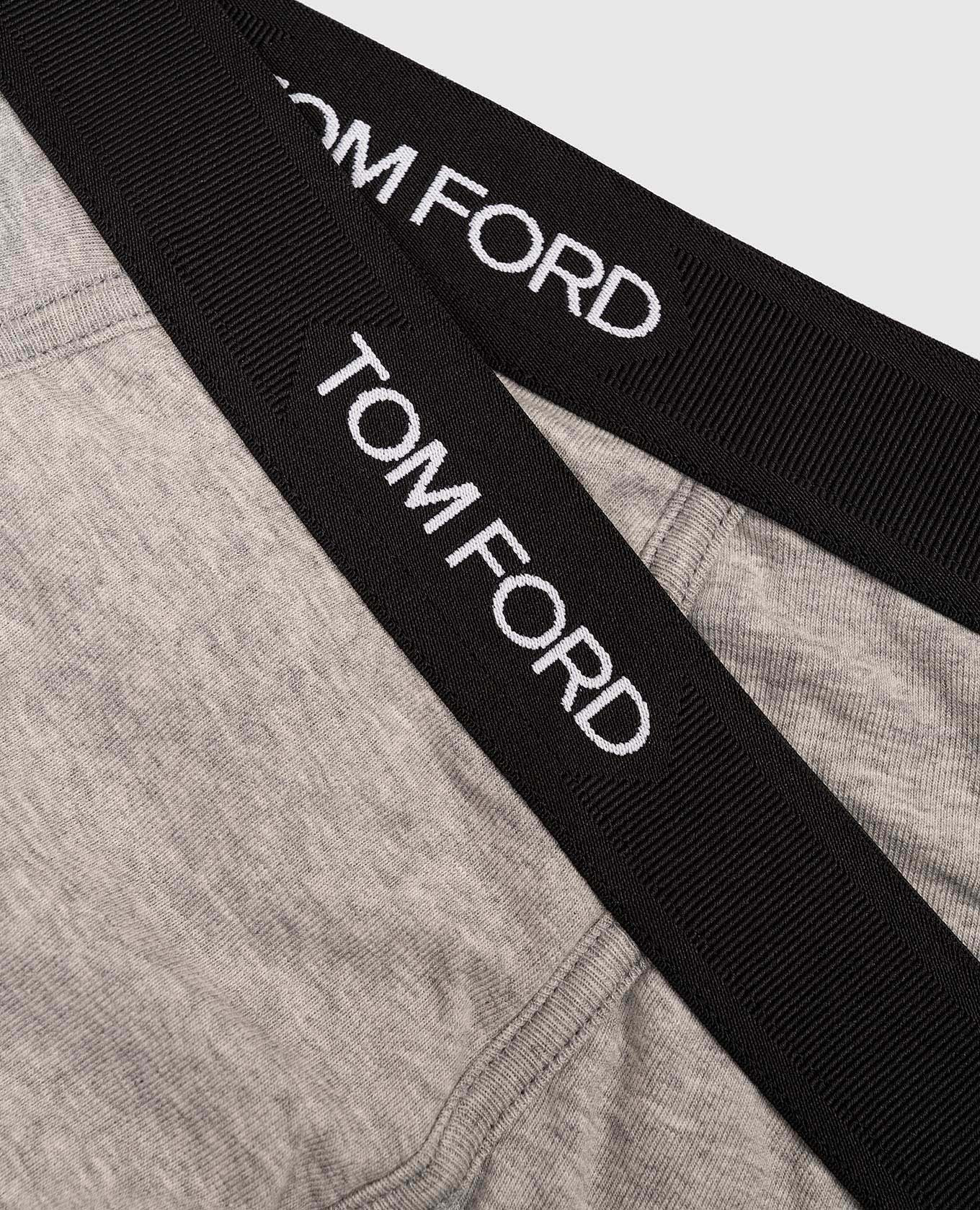 

Set of grey melange boxer briefs Tom Ford