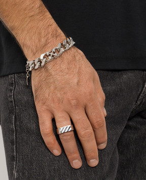 Off-White Silver ring OMOC07NC99MET001
