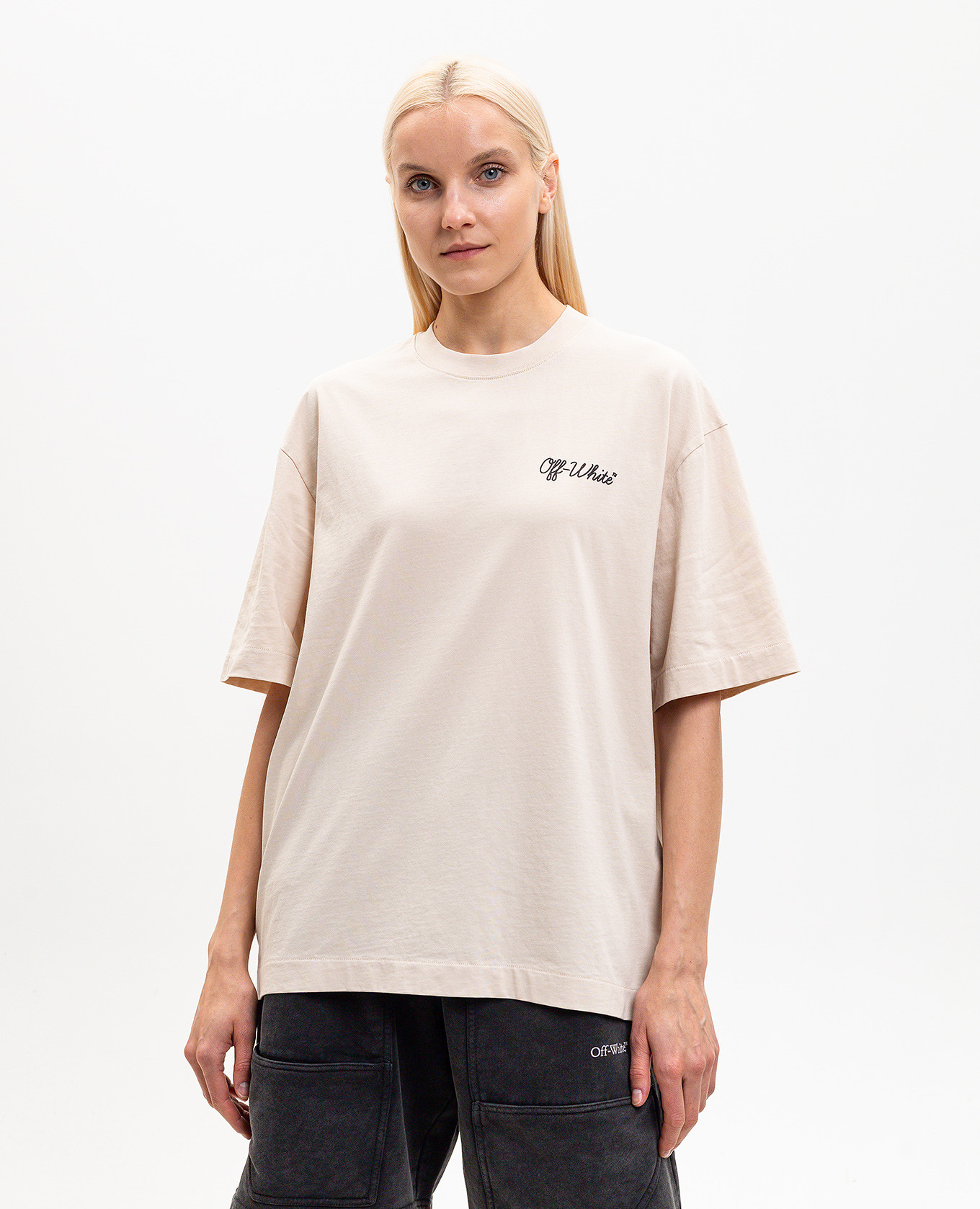 

Beige T-shirt with logo print Off-White