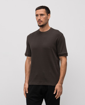 Canali Khaki cashmere T-shirt MJ02337T0901