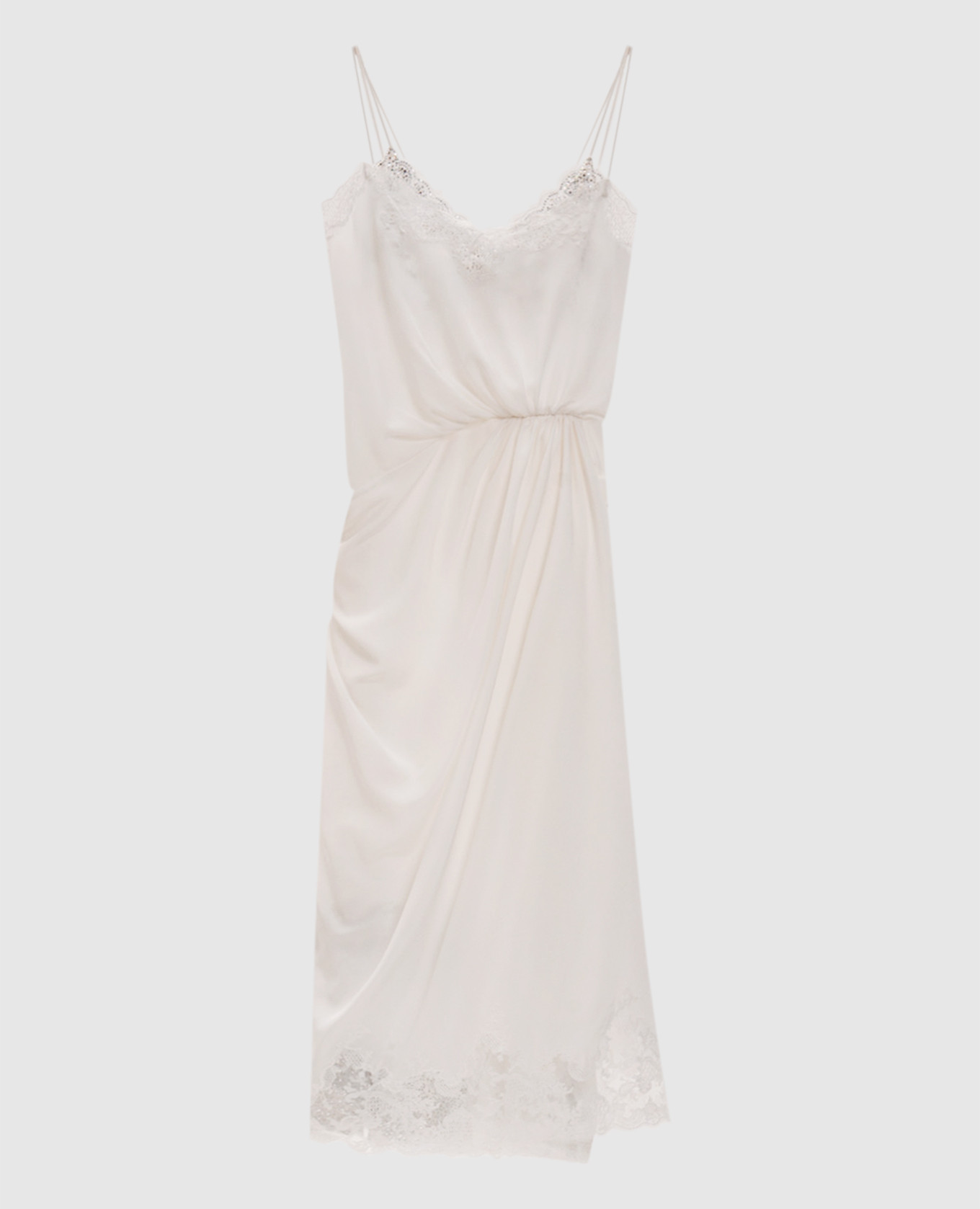 

Ivory silk dress with crystals Ermanno Scervino, Beige