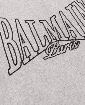 Balmain Children's gray T-shirt with logo embroidery BZ8H11Z31911214