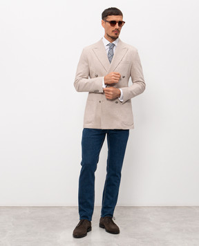 Pini Parma Blue jeans with logo patch PINIJEAMBL