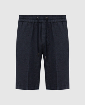 Peserico Blue linen shorts R54235T00D02494