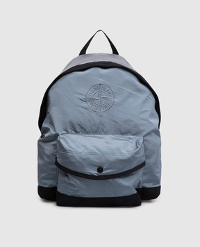 Stone Island Children's blue backpack with logo L1S169200003S0064