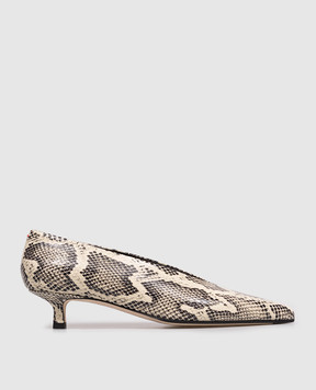 Aeyde Clara beige leather shoes with python print PUCLAP35KT223100043